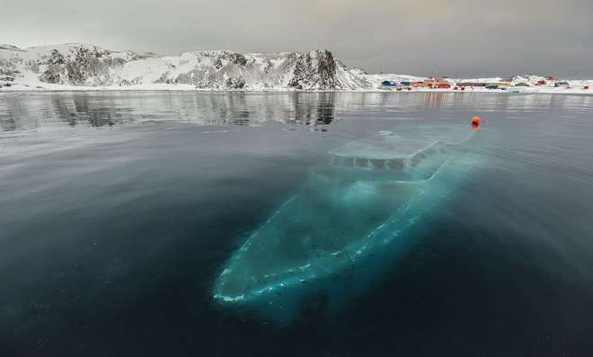 Sunken Yacht Antartica